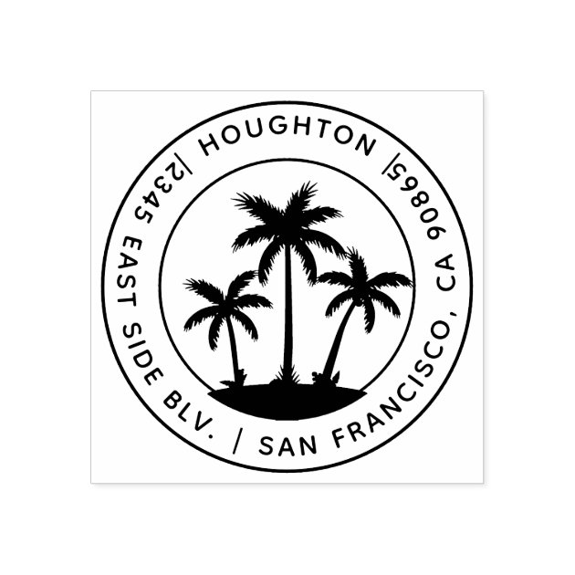 Palm Tree Address Stamp 1 x 2.5 inches Beach Return Address Self Inking Stamp Palm Tree Address Stamp 1 x 2.5 inches Beach Return Address Self Inking Stamp